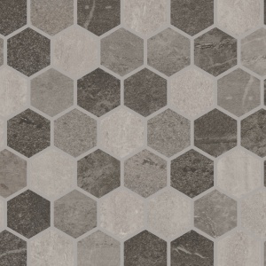 Charcoal Blend 2" Hex Mosaic