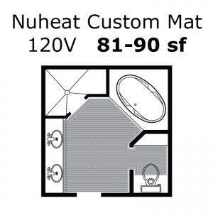 120 Volt 81 - 90 sf Custom Heat Mat