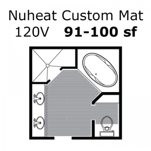 120 Volt 91 - 100 sf Custom Heat Mat