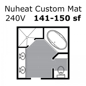 240 Volt 141 - 150 sf Custom Heat Mat