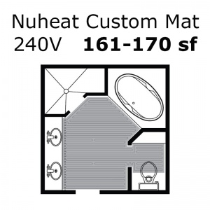 240 Volt 161 - 170 sf Custom Heat Mat