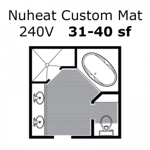 240 Volt 31 - 40 sf Custom Heat Mat