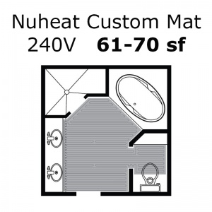 240 Volt 61 - 70 sf Custom Heat Mat