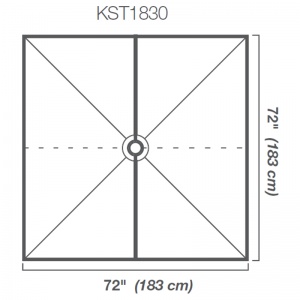 72" x 72" Shower Tray